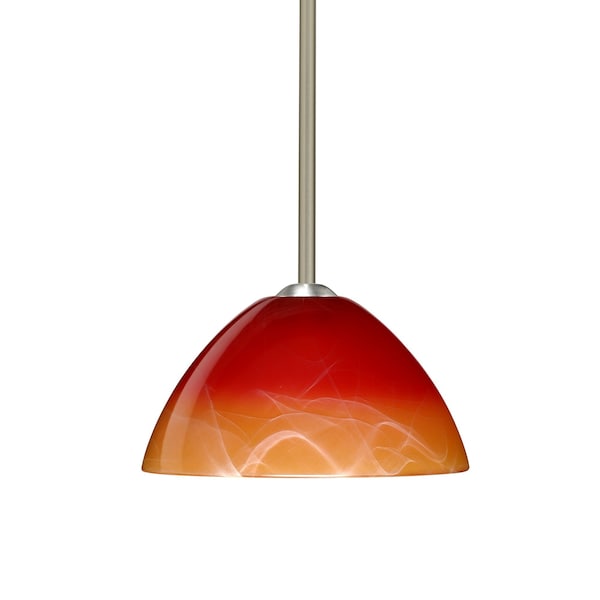 Besa Lighting Tessa Stem Pendant, Solare, Satin Nickel Finish, 1x9W LED 1TT-4201SL-LED-SN - main